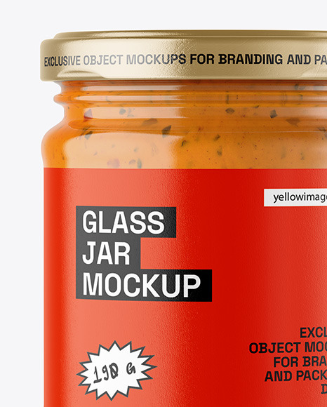 Clear Glass Jar with Chipotle Sauce Mockup