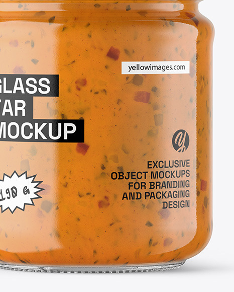 Clear Glass Jar with Chipotle Sauce Mockup - Free Download Images High