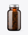 Amber Glass Pills Bottle Mockup