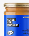 Clear Glass Jar with Peanut Butter Mockup