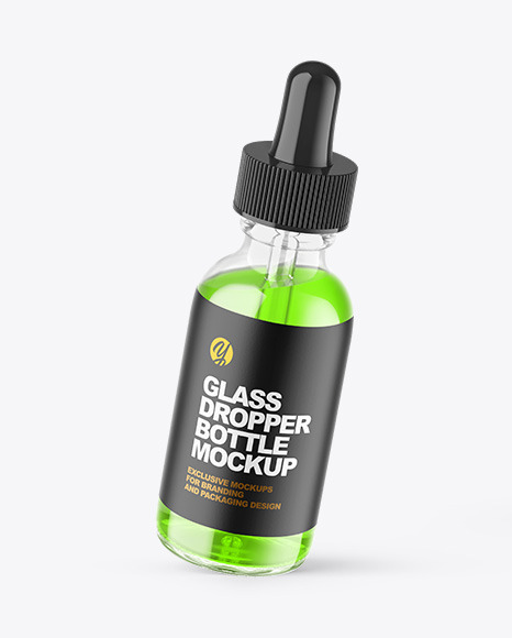 Clear Glass Dropper Bottle Mockup - Oil Tincture PSD Mockup