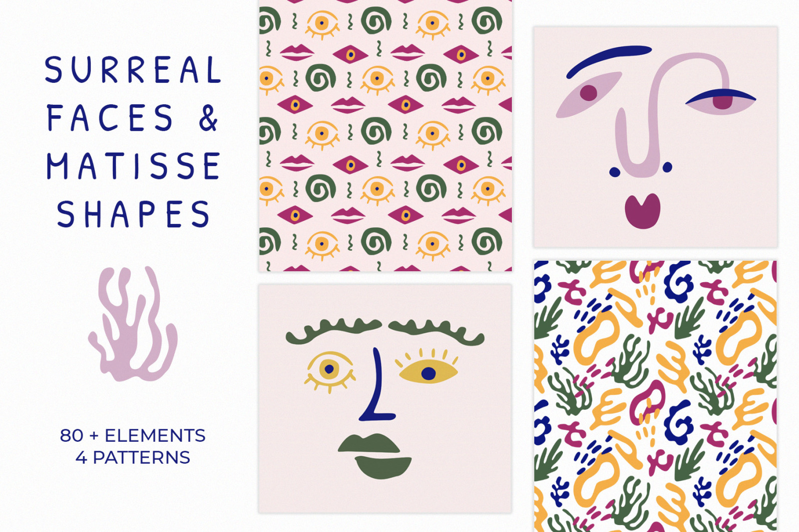 Surreal faces and Matisse shapes Surreal faces and Matisse shapes