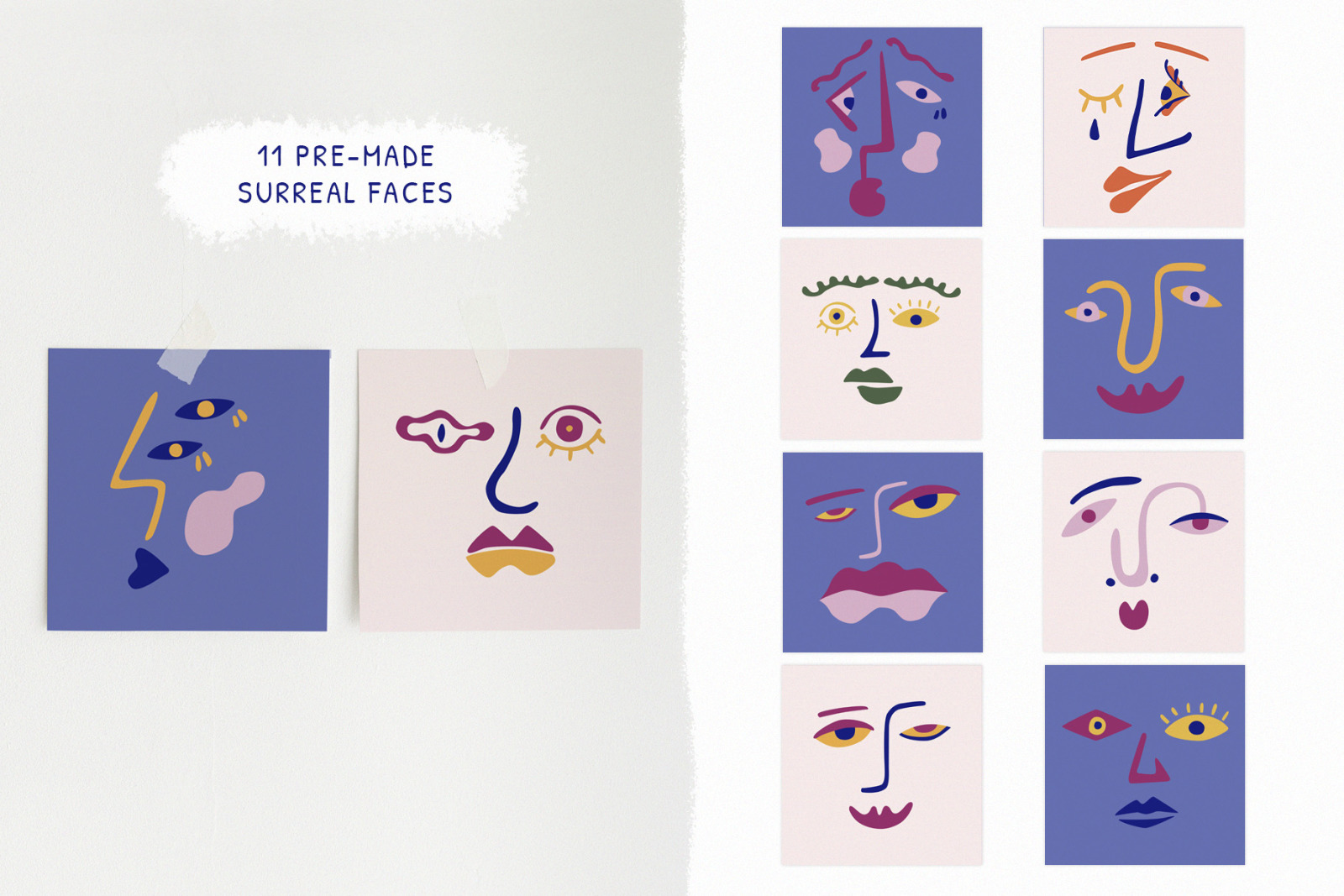 Surreal faces and Matisse shapes Surreal faces and Matisse shapes
