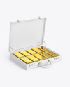 Briefcase with Gold Bars Mockup