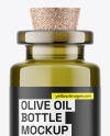 Green Glass Olive Oil Bottle Mockup