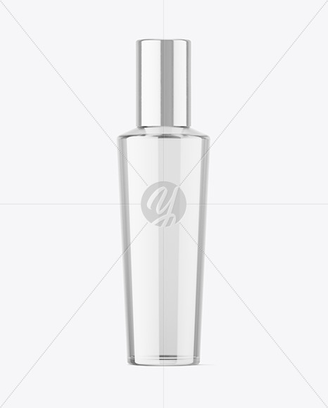 Clear Glass Cosmetic Bottle Mockup