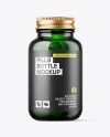 Green Glass Pills Bottle Mockup