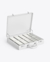 Briefcase with Silver Bars Mockup