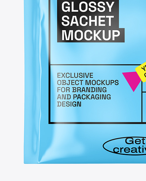 Glossy Sachet Mockup