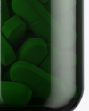 Green Glass Pills Bottle Mockup