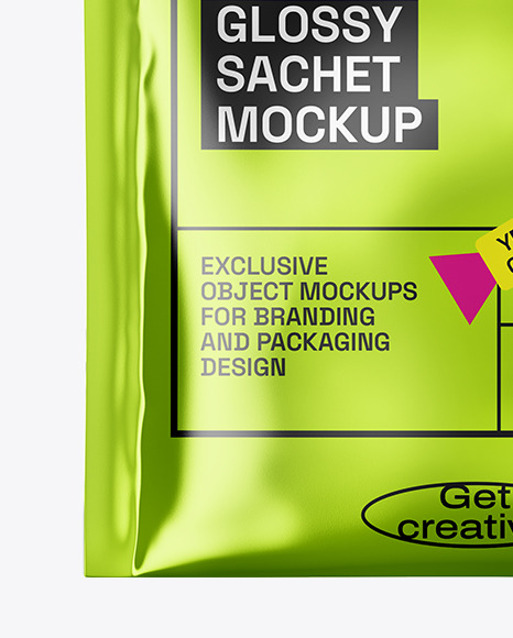 Metallic Sachet Mockup