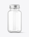 Empty Clear Glass Pills Bottle Mockup