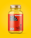 Empty Clear Glass Pills Bottle Mockup