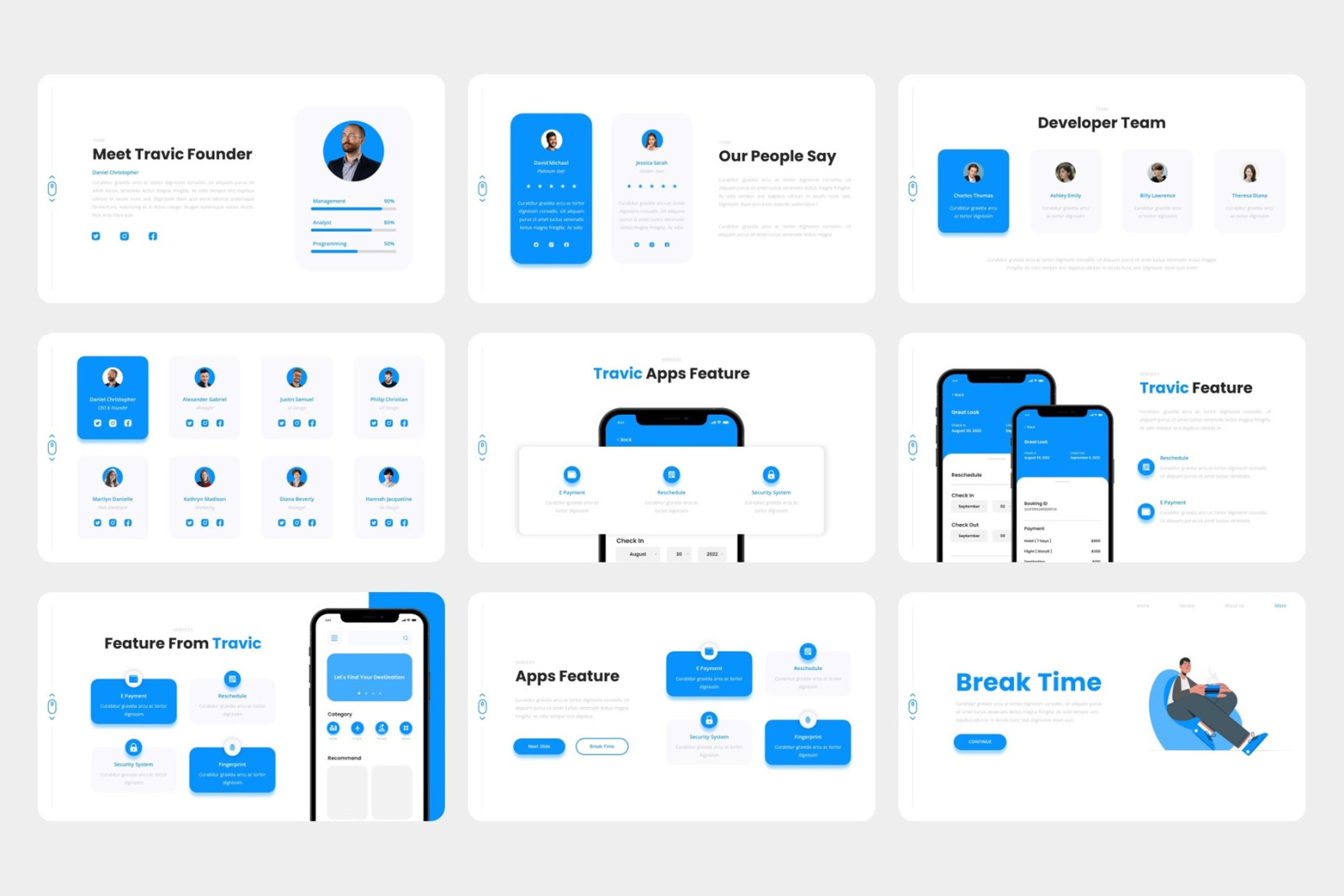 Travic - Travel Agency Mobile App Google Slides Template Travic - Travel Agency Mobile App Google Slides Template