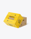 Paper Box with Bananas Mockup