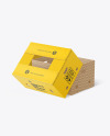 Paper Box with Bananas Mockup