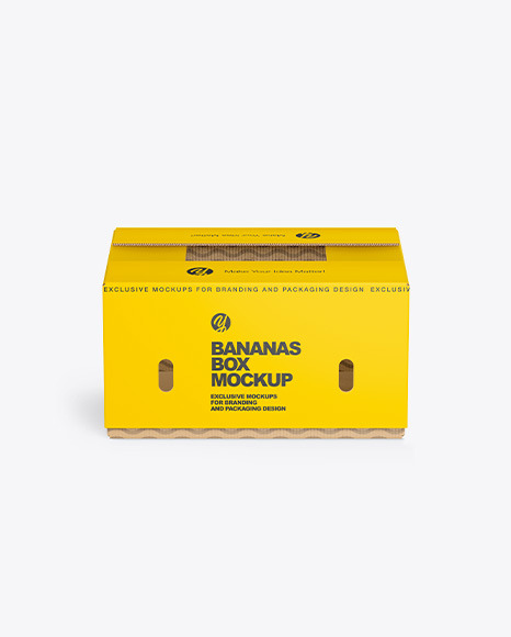 Paper Box with Bananas Mockup