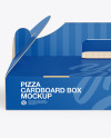 Cardboard Pizza Box w/ Handle Mockup