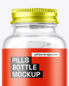 Clear Glass Pills Bottle Mockup