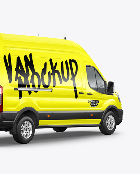 Panel Van Mockup - Back Half Side View