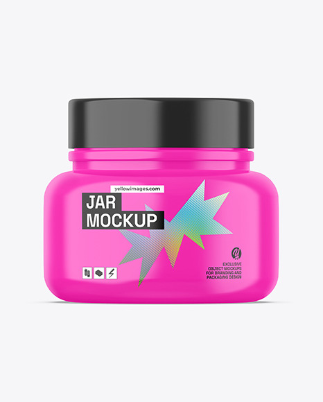 Glossy Cosmetic Jar Mockup