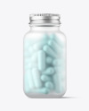 Frosted Glass Pills Bottle Mockup