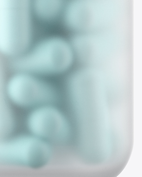 Frosted Glass Pills Bottle Mockup