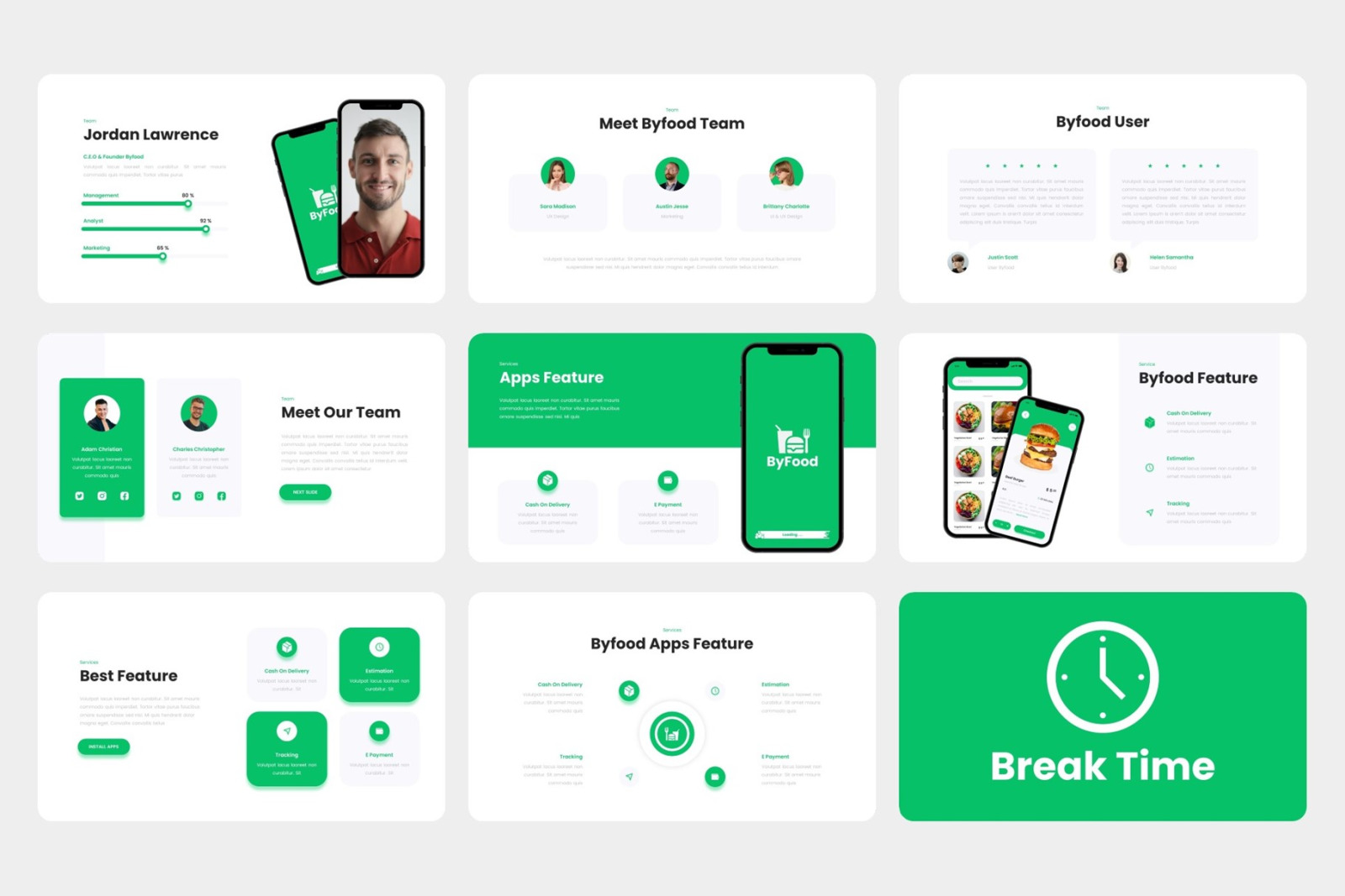Byfood - Food Delivery Mobile App & SAAS PowerPoint Template Byfood - Food Delivery Mobile App & SAAS PowerPoint Template