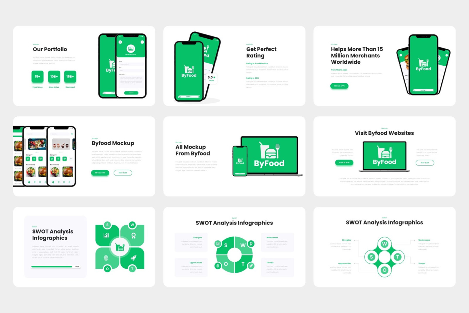 Byfood - Food Delivery Mobile App & SAAS PowerPoint Template Byfood - Food Delivery Mobile App & SAAS PowerPoint Template