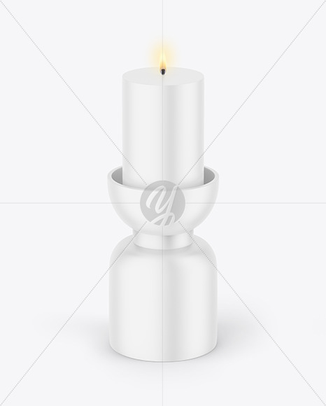 Candle With Matte Stand Mockup