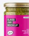 Clear Glass Jar with Pesto Sauce Mockup