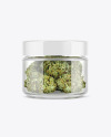 Jar with Weed Buds Mockup