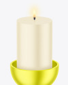 Candle with Metallic Stand Mockup