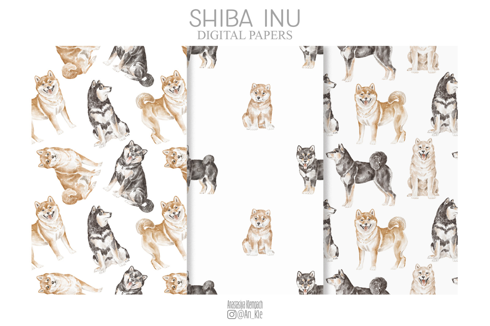 Shiba Inu dogs clipart