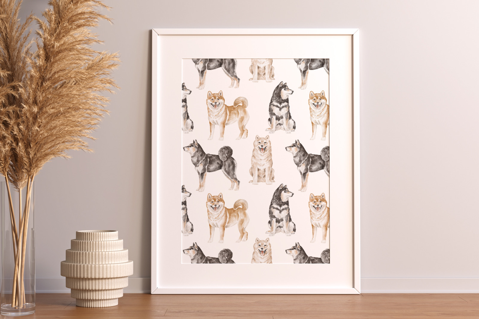 Shiba Inu dogs clipart