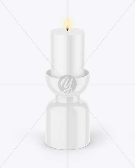 Candle with Glossy Stand Mockup