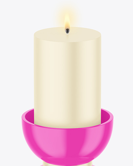 Candle with Glossy Stand Mockup