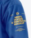 Man in Hoodie & Snapback Mockup - Back Half Side View