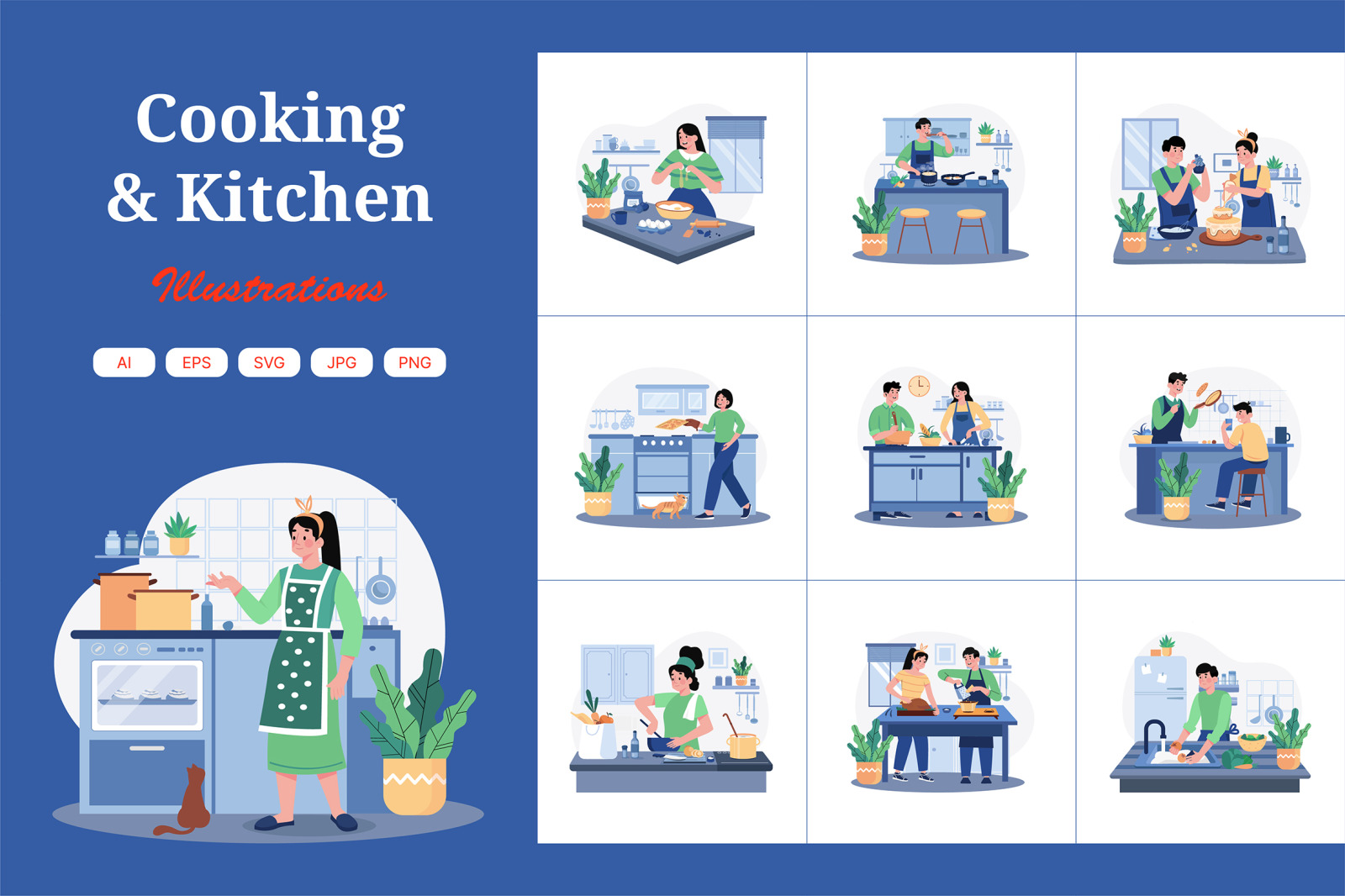 M638_Cooking &amp; Kitchen Illustration Pack