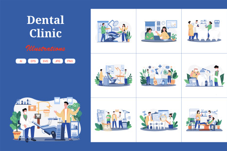 M639_Dental Clinic Illustration Pack - Checkup