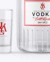 Vodka Bottle With Shot Mockup