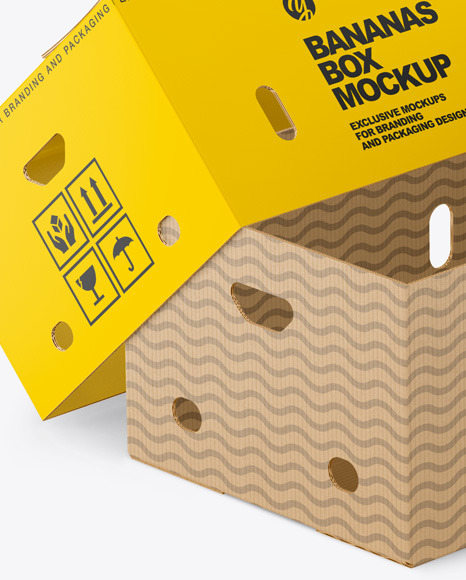 Two Paper Boxes with Bananas Mockup