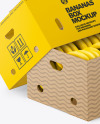 Two Paper Boxes with Bananas Mockup