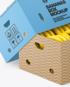 Two Paper Boxes with Bananas Mockup