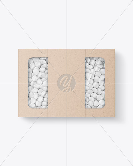 Kraft Box With Dragee Mockup