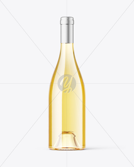 Clear Glass White Wine Bottle Mockup