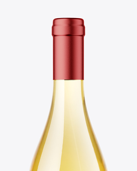 Clear Glass White Wine Bottle Mockup