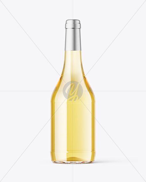 Clear Glass White Wine Bottle Mockup