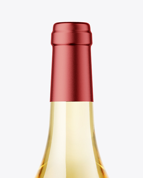 Clear Glass White Wine Bottle Mockup