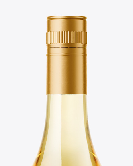 Clear Glass White Wine Bottle Mockup